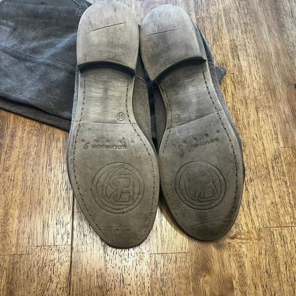 Boutique Tall Greige Suede Boots Sz 9.5 - Picture 2 of 4